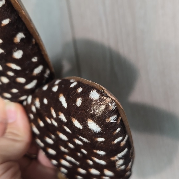 J.Crew Women Leather Animal Print fur Loafer Slip on shoes sz 8 - Picture 6 of 14